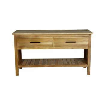 Marli - Mueble de baño de madera de teca maciza de 135 cm
