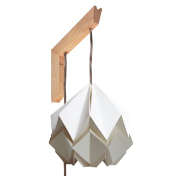 MOKUZAI - Applique murale en bois et suspension origami en papier