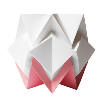 HIKARI - Lampe de table origami bicolore en papier taille M