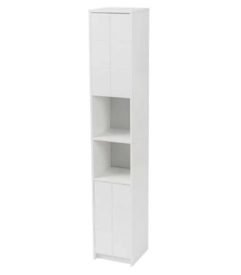 COLONNE - Étagère de salle de bain en bois blanc 30x30cm H172cm