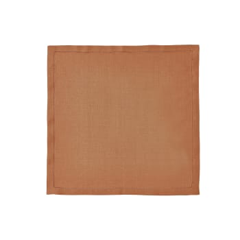 FLORENCE - Serviette de table en lin marron 50x50