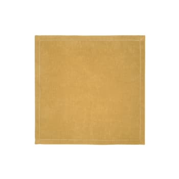 FLORENCE - Serviette de table en lin jaune 50x50