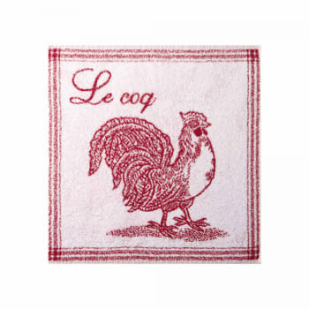 Coq - Carré éponge en coton rouge 50x50