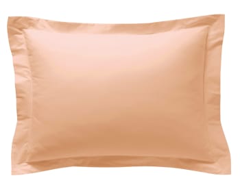PERCALE - Taie d'oreiller 50x70 en percale de coton rose nude