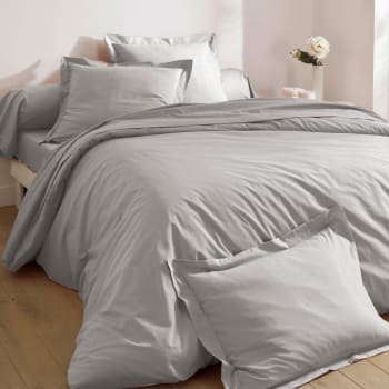 Taie De Traversin Percale Coton Essix 43x230cm - Première Qualité, Gris, Fabrication Française
