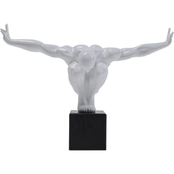 Athlet - Statuette homme en polyrésine blanche 43x29