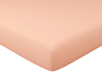 SATIN - Drap-housse 140x190 en satin de coton  rose nude