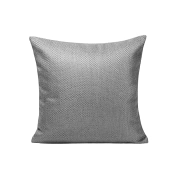 Cuscino da Pavimento in Cotone Grigio Chiaro 40 x 40 cm con Bottoni e