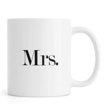Mrs. - Mug en céramique en blanc & noir