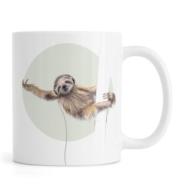 Sloth - Mug en céramique en blanc & gris