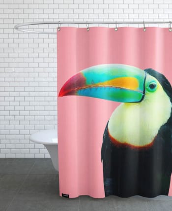 Print 145 - Rideau de douche en polyester en multicolore & noir 150x200