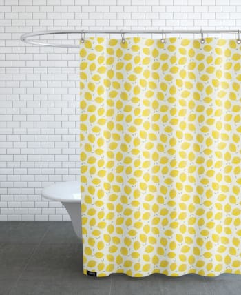 Lemon - Rideau de douche en polyester en jaune &  150x200