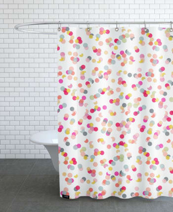Confetti mix pink - Rideau de douche en polyester en multicolore 150x200
