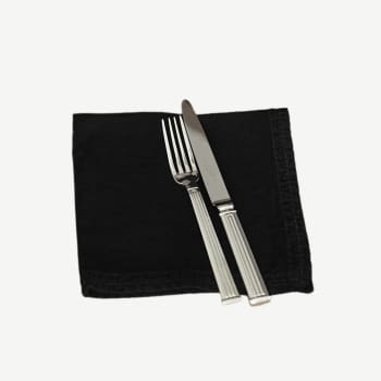 BASES DE LA TABLE - Serviette de table  Lin pur lavé  Noir  45x45