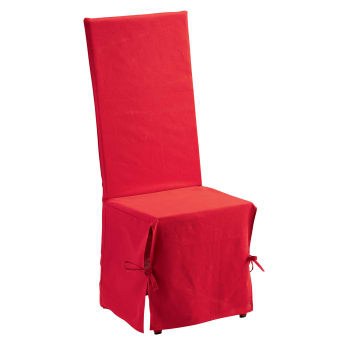 RENATO - Housse de Chaise  en coton rouge 35 x 35 x 116