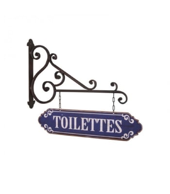 TOILETTES - Plaque décorative murale signalétique toilettes