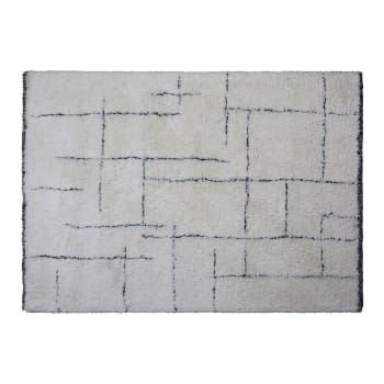 Tapis rectangulaire esprit berbère en laine tissé main 160 x 230 cm
