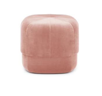 CIRCUS - Pouf velours satiné rose H40cm