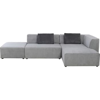 Infinity - Canapé d'angle droit 4 places en tissu gris