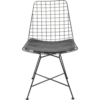 Grid - Stuhl mit Geflecht aus Stahl, schwarz