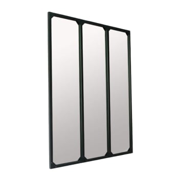 Bricklane - Miroir atelier xl en métal noir 95x120