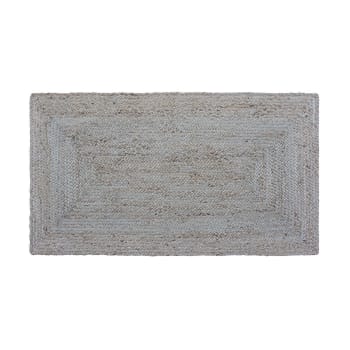 Moka - Alfombra rectangular de yute beige 75x220