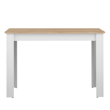 Nice - Table effet bois blanc et chêne naturel