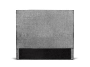 NUMA - Tête de lit lisse en tissu - Gris, Largeur - 140 cm