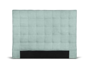MEGAN - Tête de lit capitonnée en tissu - Bleu clair, Largeur - 140 cm