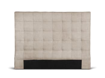 Tête De Lit Capitonnée Oslo 140x100cm - Tissu Gris - Pieds Hêtre - Épaisseur 8cm - Fabriquée En Espagne