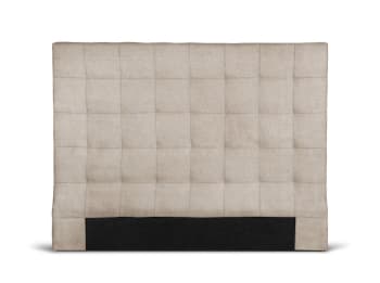 MEGAN - Tête de lit capitonnée en tissu - Beige, Largeur - 160 cm
