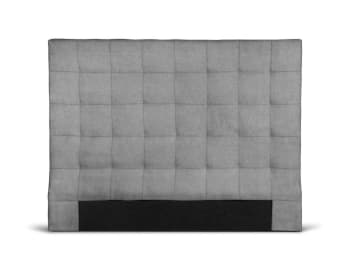 MEGAN - Tête de lit capitonnée en tissu - Gris, Largeur - 160 cm