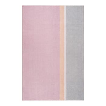 River - Tapis rayé design en polyester rose 60x100