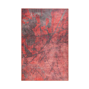 Pepe - Tapis rayé design en polyester rouge 240x290