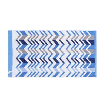 Ecume - Serviette coton bleu clair rayé 50x100 cm