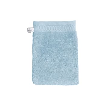 Pétale - Gant de toilette coton azur 16x22 cm