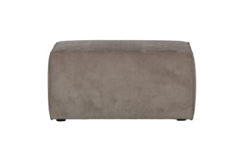 Lofty - Canapé d'angle 3 places avec pouf en tissu marron