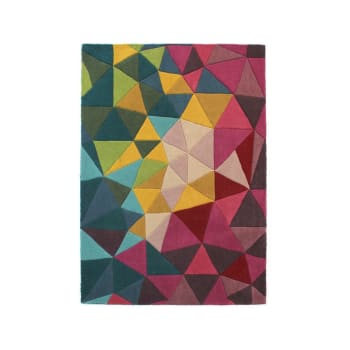 FR DESIGN - Tapis géométrique design en laine multicolore 120x170