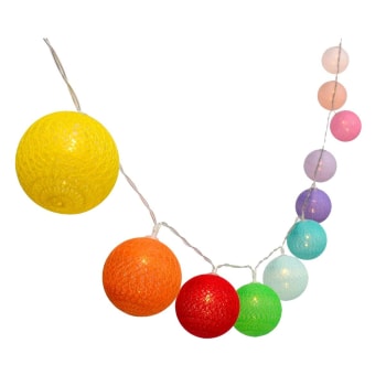 Mimy colors solar - Guirlande boules de coton Coton Multicolore 3.8M
