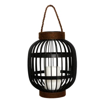 Fidjy - Lanterne solaire décorative Acier Noir H30cm