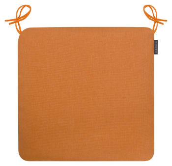 Capri - Galettes de chaises confort exterieur à nouer orange - Lot de 4-44x44