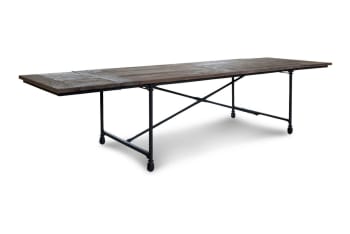 Tapissier - Gran mesa extensible de madera recuperada marrón