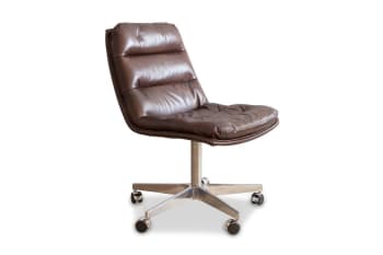 Breunor - Chaise en cuir marron