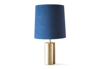 Sarhita - Lámpara de metal dorado y terciopelo azul