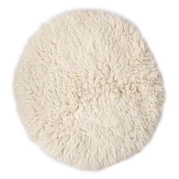 FLOKOS XXL - Tapis flokati en laine vierge - naturel D200 cm