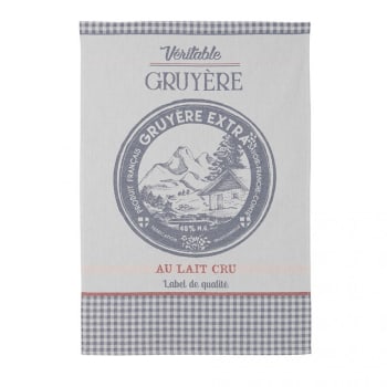 Veritable gruyere - Torchon en jacquard de coton gris 50x75