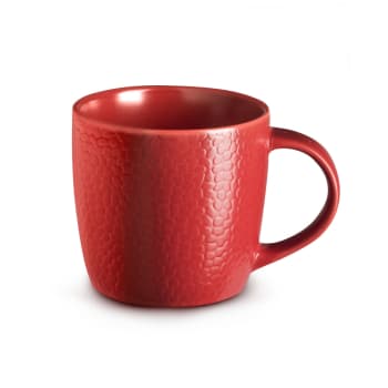 Stone rouge - 6er Set Kaffee- & Teetasse aus Steingut, Rot
