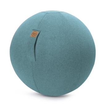 Felt - Balle d'assise aspect feutrine turquoise avec poignée polyester D65