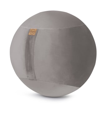 Samt uni - Balle d'assise avec poignée gris clair velours D65