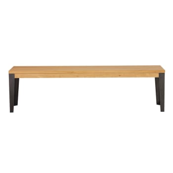 Manhattan - Banc chêne naturel et métal 170 cm